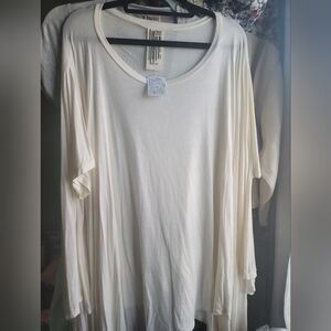 NWT FREE PEOPLE, Oversize Asymmetrical Short Sleeve Top, S/XS